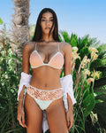 CORAL - Bikini Crochet Rosa Corallo e Tiffany